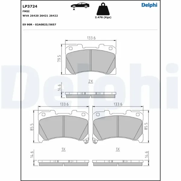 Передні тормозні колодки LP3724 Delphi