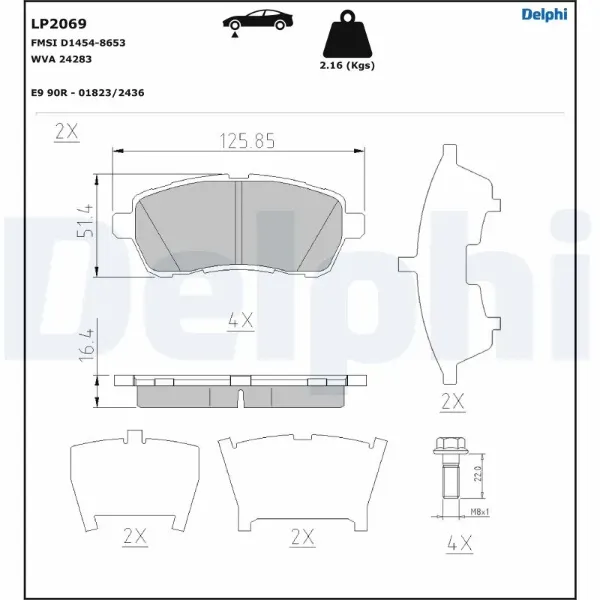 Передні тормозні колодки LP2069 Delphi