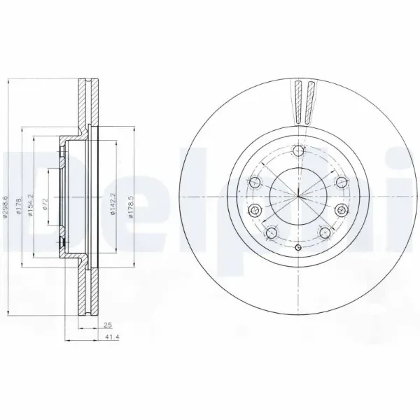 Гальмівні диски передні BG4255C Delphi
