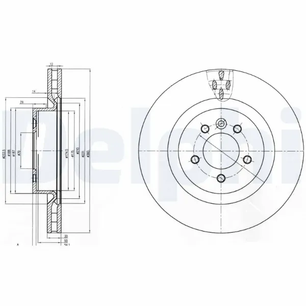 Гальмівні диски передні BG9007C Delphi