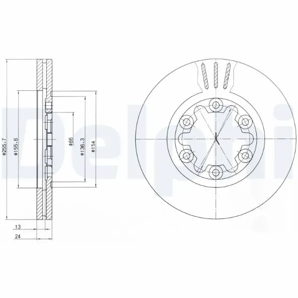 Гальмівні диски передні BG3559 Delphi