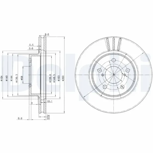 Гальмівні диски передні BG2767 Delphi