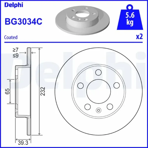 Гальмівні диски BG3034C Delphi