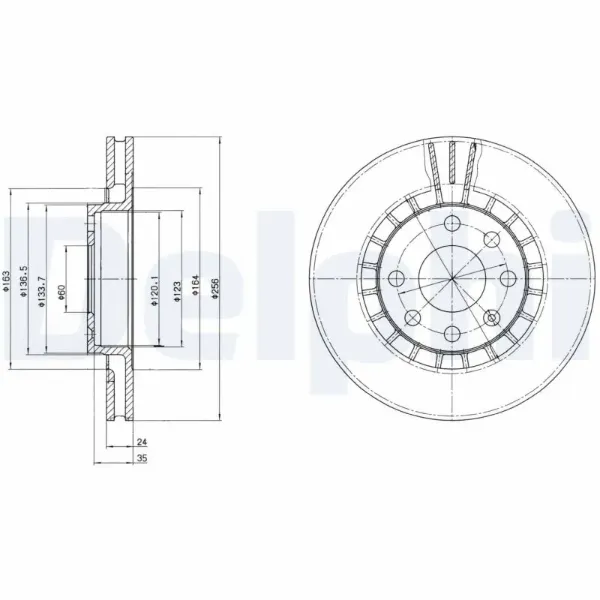 Гальмівні диски передні BG2443 Delphi