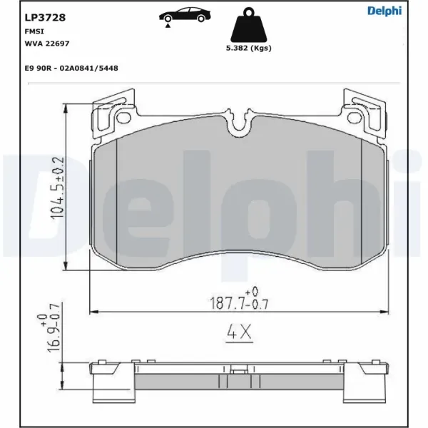 Передні тормозні колодки LP3728 Delphi