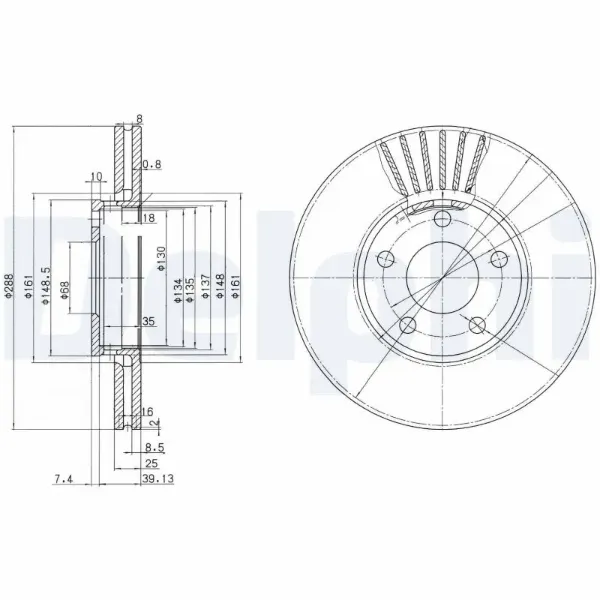 Гальмівні диски передні BG2745 Delphi