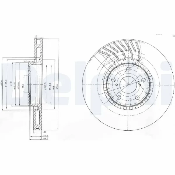 Гальмівні диски передні BG9011 Delphi