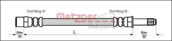 Гальмівні шланги передні 4110347 Metzger
