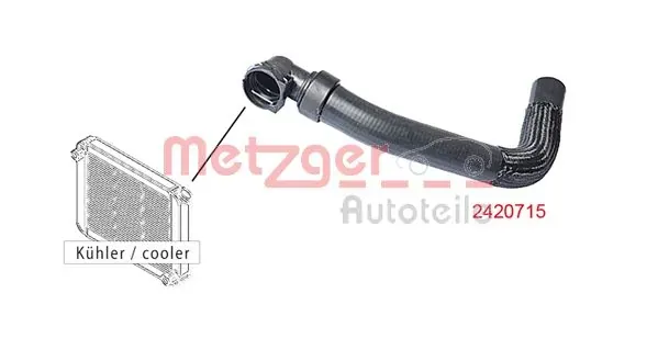 Шланг/патрубок радіатора охолодження, верхній 2420715 Metzger
