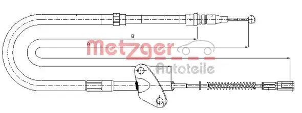 Трос ручного гальма задній, правий SPCME1304 SPC