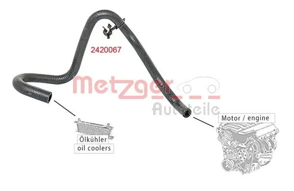 Патрубок термостата 2420067 Metzger