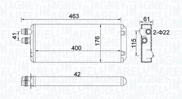 Радіатор пічки 350218325000 Magneti Marelli