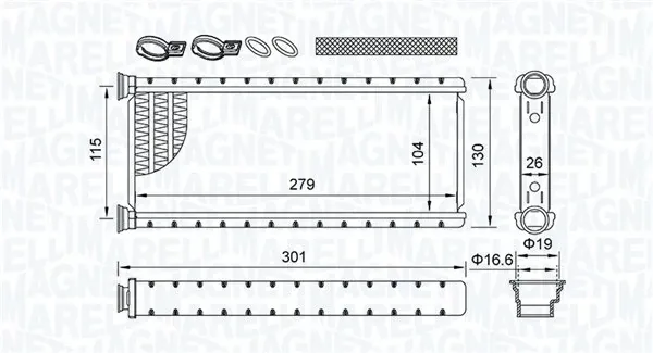Радіатор пічки 350218514000 Magneti Marelli