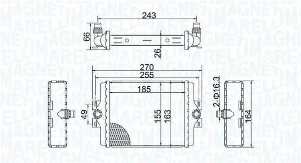 Радіатор охолодження, додатковий 350213202500 Magneti Marelli