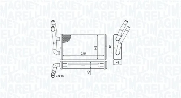 Радіатор пічки 350218450000 Magneti Marelli