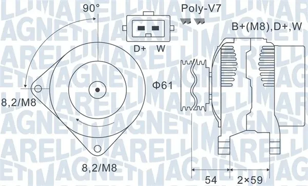 Генератор 063731143010 Magneti Marelli