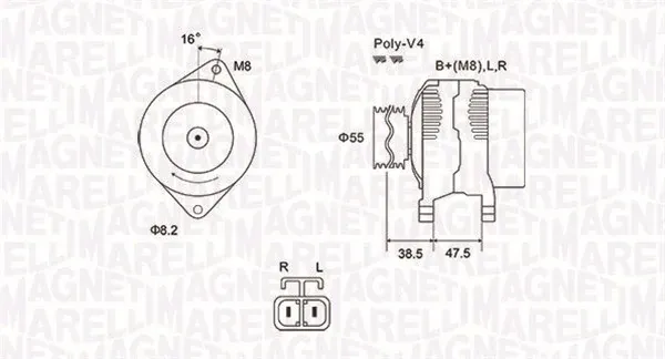 Генератор 063731798010 Magneti Marelli