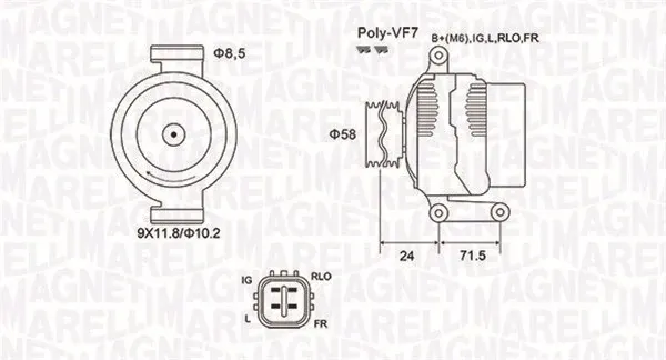 Генератор 063732029010 Magneti Marelli