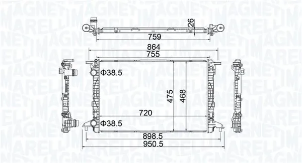 Радіатор 350213208900 Magneti Marelli