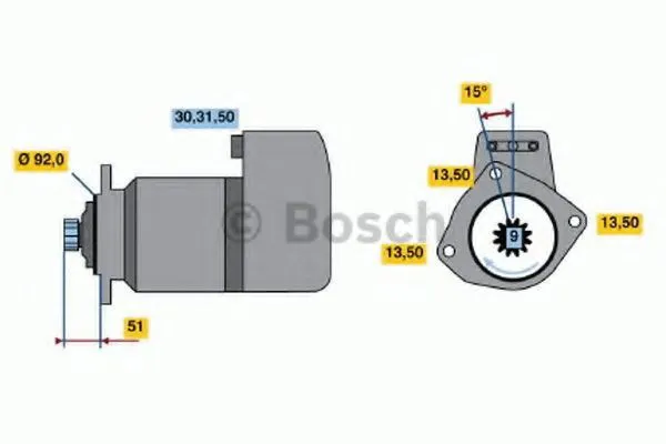 Стартер 0986011570 Bosch