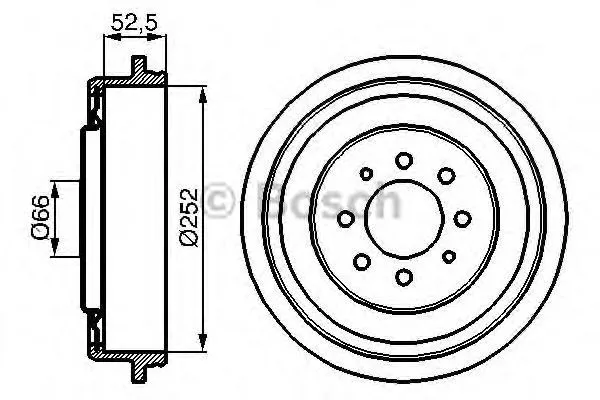 Барабан гальмівний задній 0986477067 Bosch