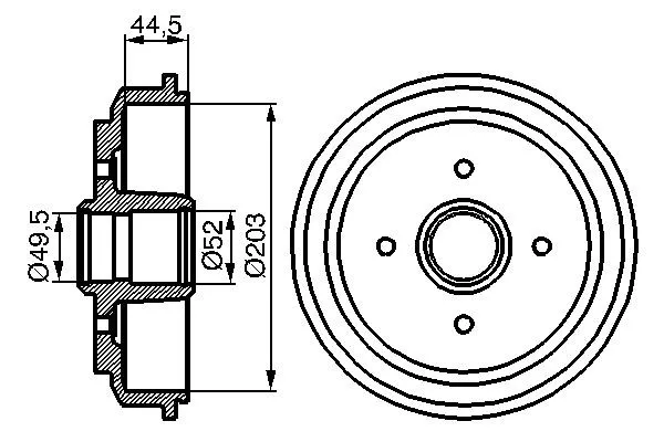 Барабан гальмівний задній 0986477149 Bosch