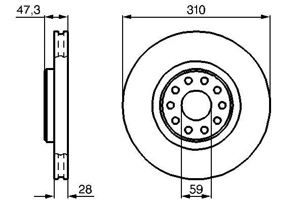 Гальмівні диски передні 0986478669 Bosch