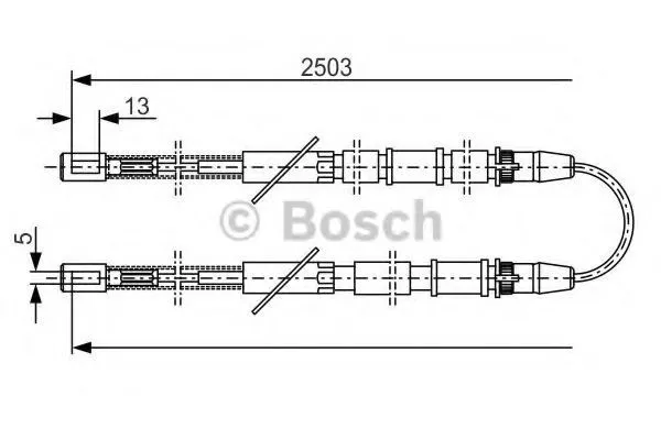 Трос ручного гальма задній, правий/лівий 1987482009 Bosch