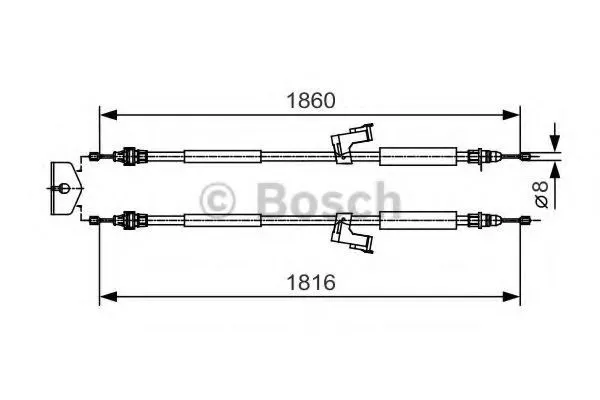 Трос ручного гальма задній, правий/лівий 1987482019 Bosch