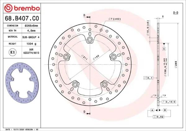  68B407C0 Brembo