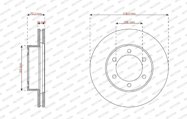 Гальмівні диски передні DDF2435 Ferodo