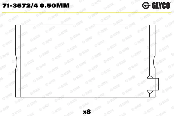 Вкладиші колінвала, шатунні, комплект, 2-й ремонт (+0,50) 7135724050MM Glyco