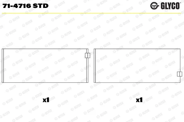 Вкладиші шатунні 714716STD Glyco