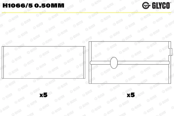 Вкладиші колінвала, корінні, комплект, 2-й ремонт (+0,50) MB5399SI050 King