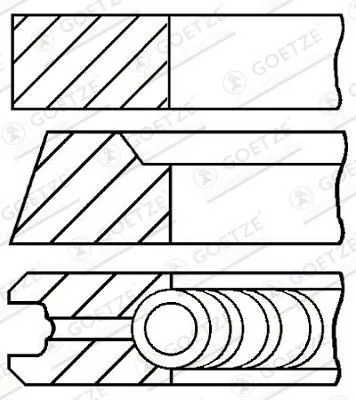 Кільця поршневі комплект на мотор, STD. RF0123130A Mazda