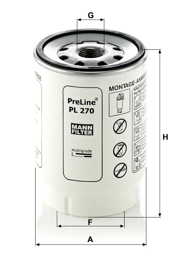 Паливний фільтр PL270X Mann-Filter