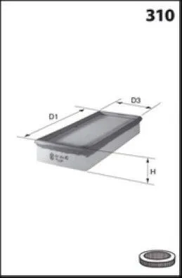 Повітряний фільтр ELP3540 Mecafilter