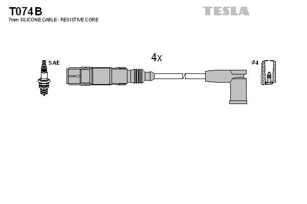 Високовольтні дроти T074B Tesla