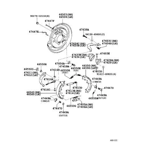 Ремкомплект ручника 4744930030 Toyota