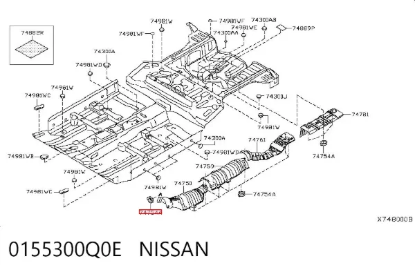 Кліпса захисту днища 0155300Q0E Nissan/Infiniti