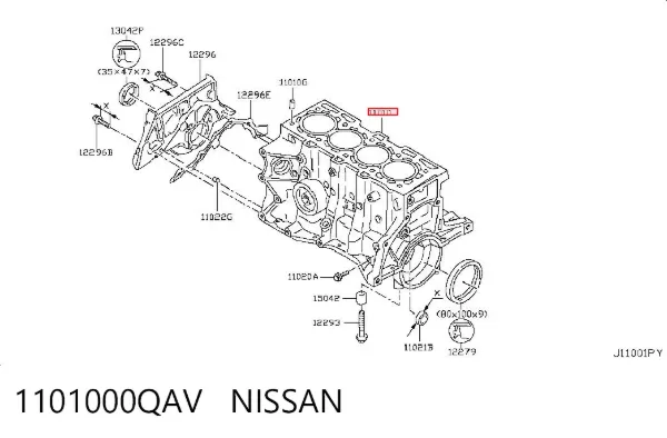 Блок циліндрів двигуна 1101000QAV Nissan/Infiniti