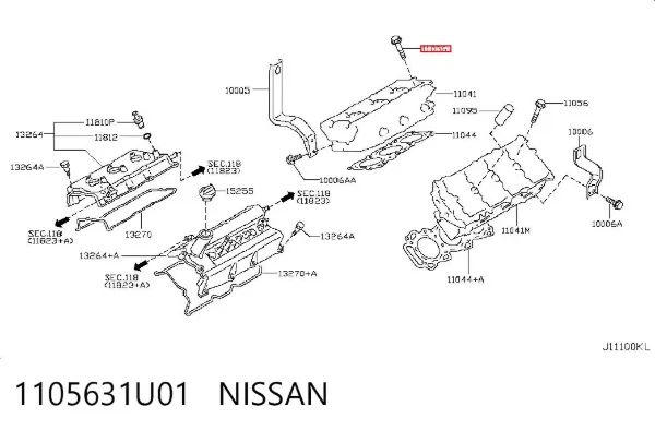 Болт ГБЦ 1105631U01 Nissan/Infiniti