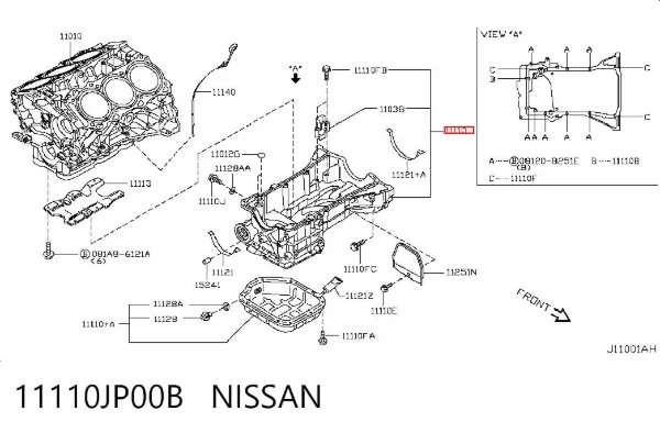 Піддон масляний картера двигуна 11110JP00B Nissan/Infiniti