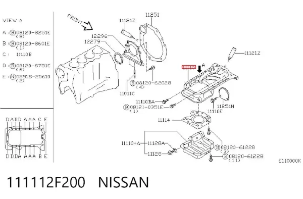 Піддон масляний картера двигуна 111112F200 Nissan/Infiniti