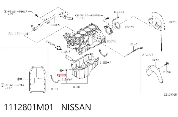 Пробка піддона двигуна 1112801M01 Nissan/Infiniti