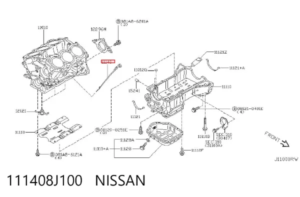 Масляний щуп 111408J100 Nissan/Infiniti