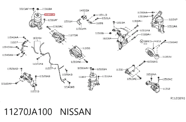 Подушка двигуна передня 11270JA100 Nissan/Infiniti