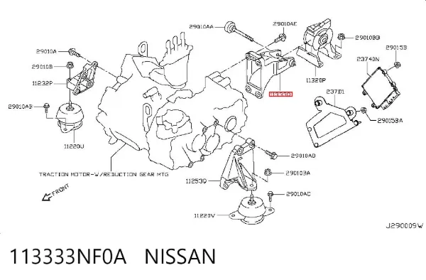 Кронштейн подушки (опори) двигуна, задньої 113333NF0A Nissan/Infiniti