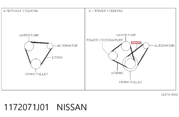 Ремінь генератора 1172071J01 Nissan/Infiniti