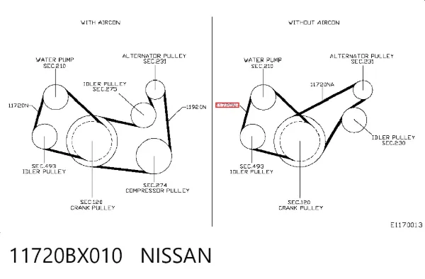 Ремінь генератора 11720BX010 Nissan/Infiniti